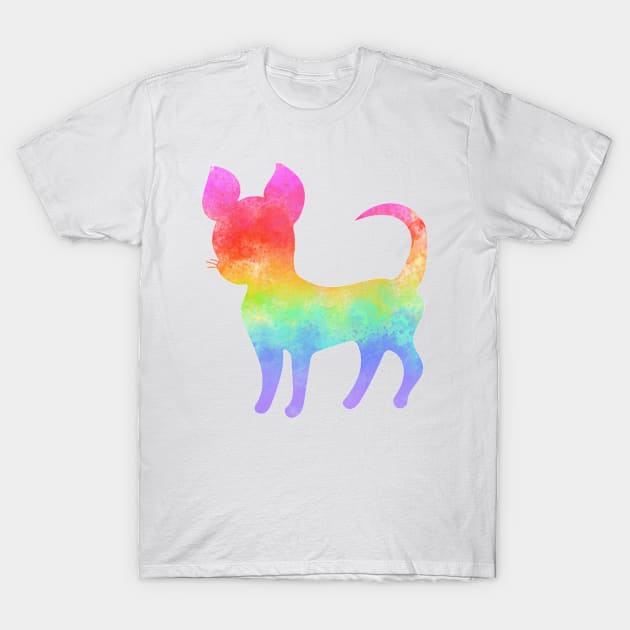 Watercolor rainbow chihuahua T-Shirt by bettyretro